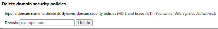 Delete domain security policies