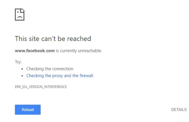 Chrome में ERR_SSL_VERSION_INTERFERENCE त्रुटि
