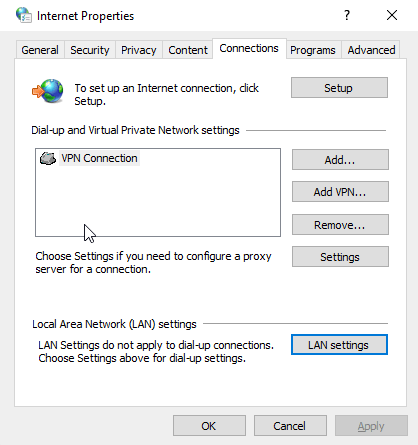 Configuración del proxy