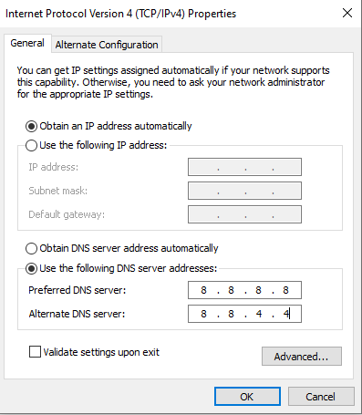 更改 DNS 服务器