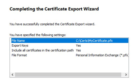 certiicate wizard