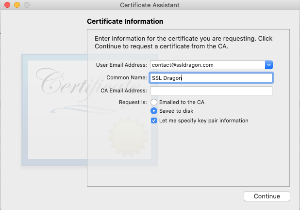 Informații despre certificat