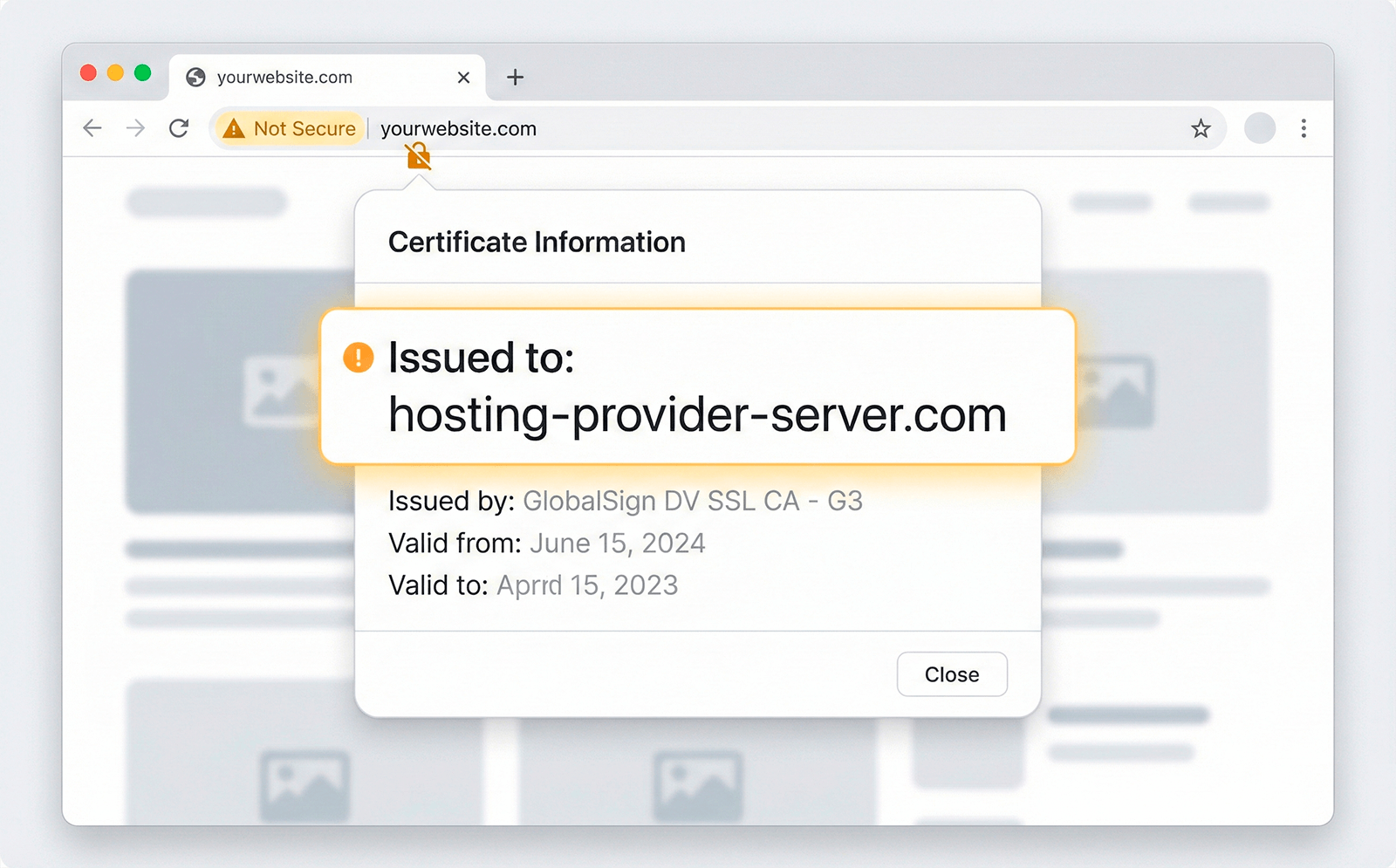 Certificate Mismatch Warning