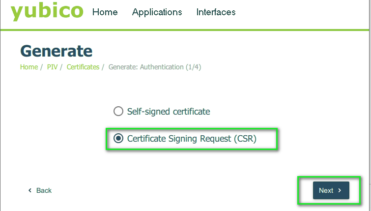 Solicitação de assinatura de certificado