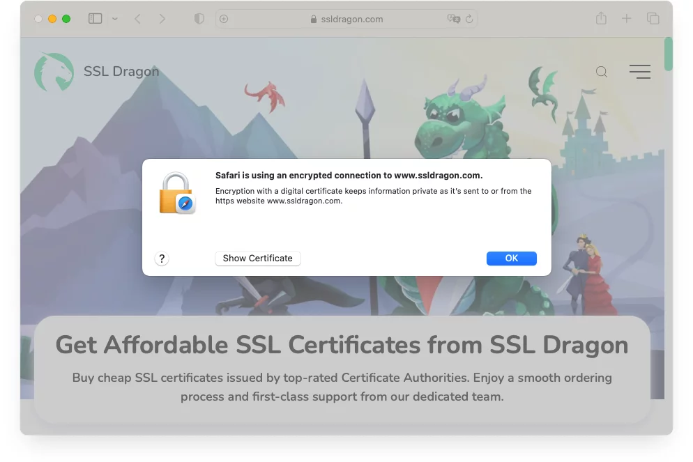 View SSL certificate in Safari