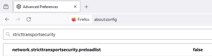 Diable HSTS Firefox