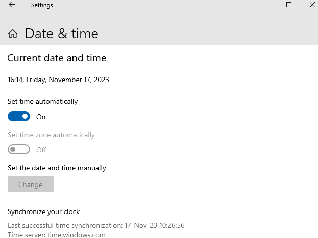 date and time