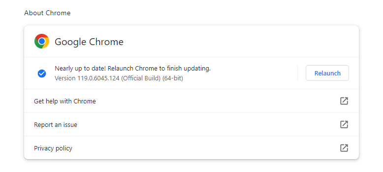 chrome update