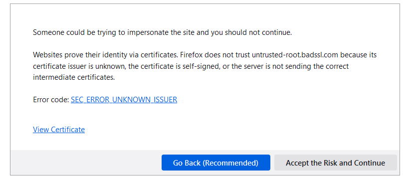 Firefox Connection Error