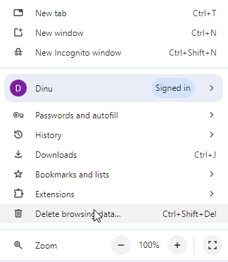Chrome settings page with privacy options