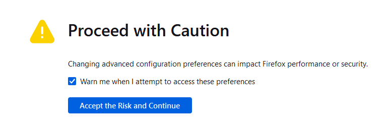 Accept Risk firefox