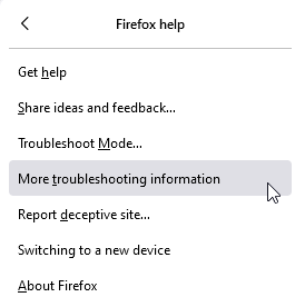 firefox troubleshooting 