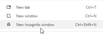 Google Chromes Incognito mode screen with explanation about private browsing