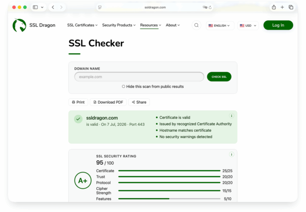 SSL Checker Upgrade: Grades, Vulnerability Scans, More - SSL Dragon